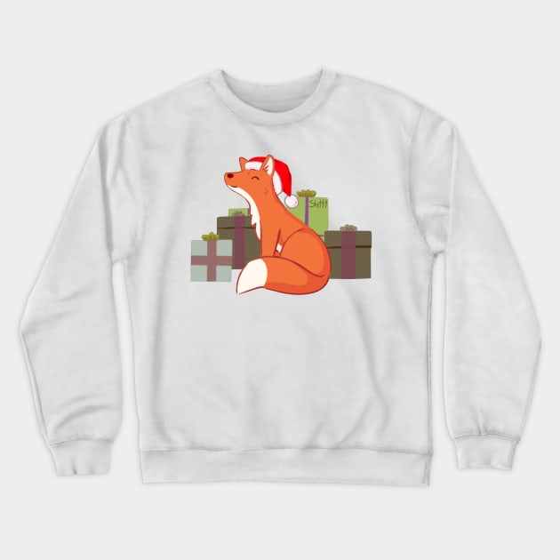 Christmas Fox Crewneck Sweatshirt by jastinamor